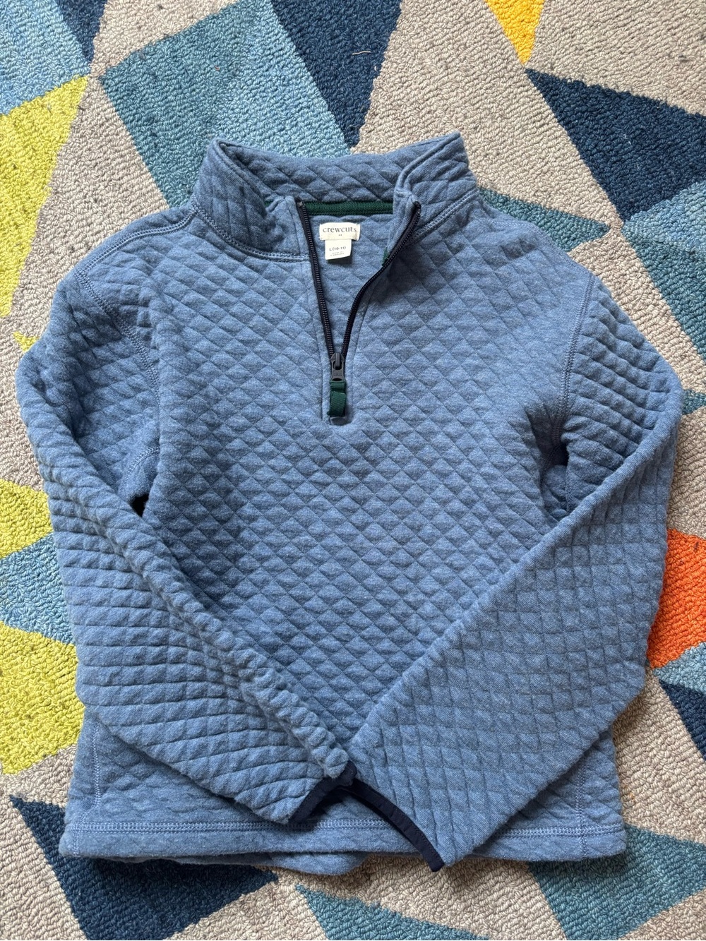 J. Crew Factory Quilted Half-Zip Pullover - Blue